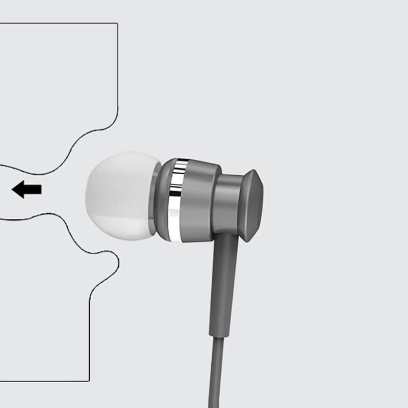 UTGÅTT Joyroom in-ear earphones 3.5mm mini jack remote/microphone Grå 