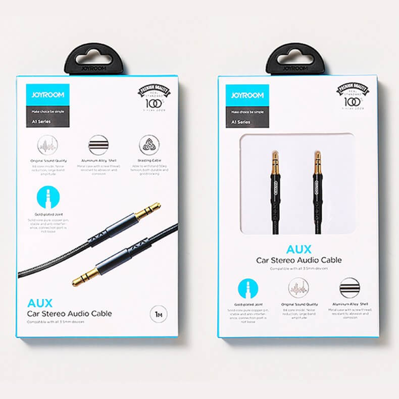 Joyroom - Joyroom stereo audio AUX cable 3,5 mm mini jack 2 m Svart
