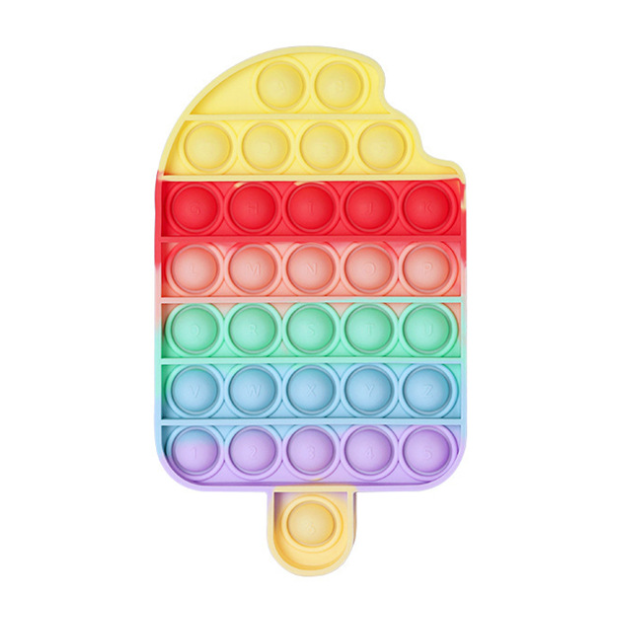 Fidget Toys - Pop it Fidget Toy - Glass - Ice Cream - Rainbow