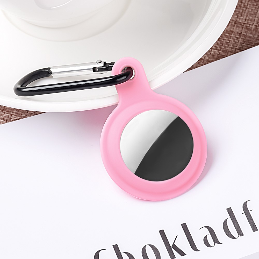 A-One Brand - Liquid Silicone Skal med karbinhake till Apple Airtag - Rosa