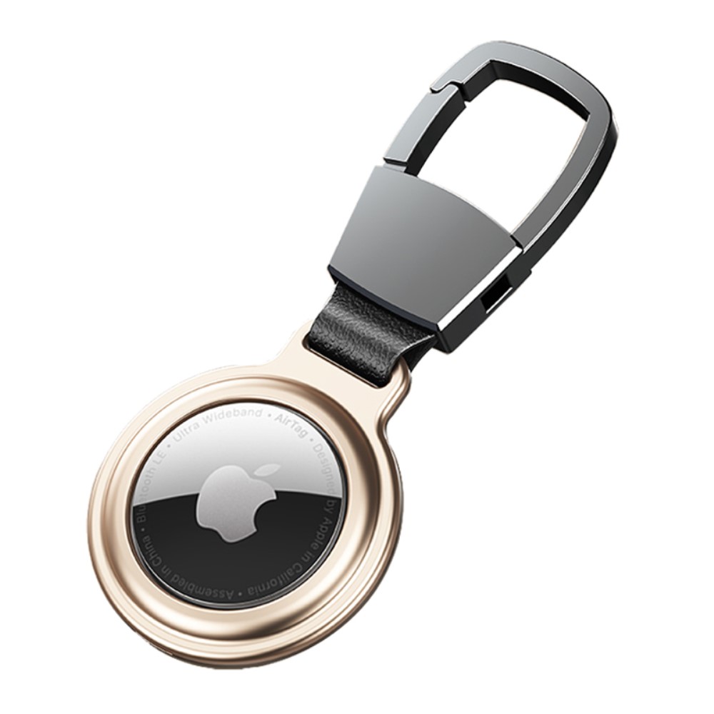 Köp Aluminum Alloy Keyring till Apple Airtag Gold