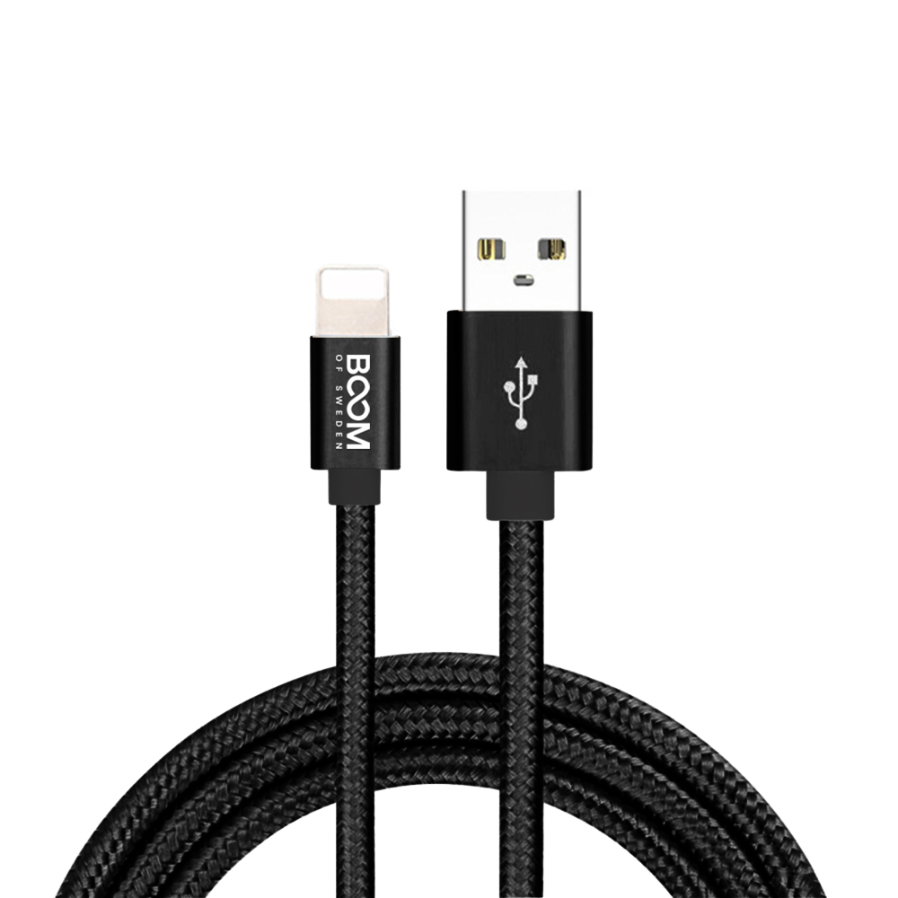 Boom of Sweden
Boom of Sweden - Nylon USB till Lightning Kabel, 2.1A, 3M - Svart