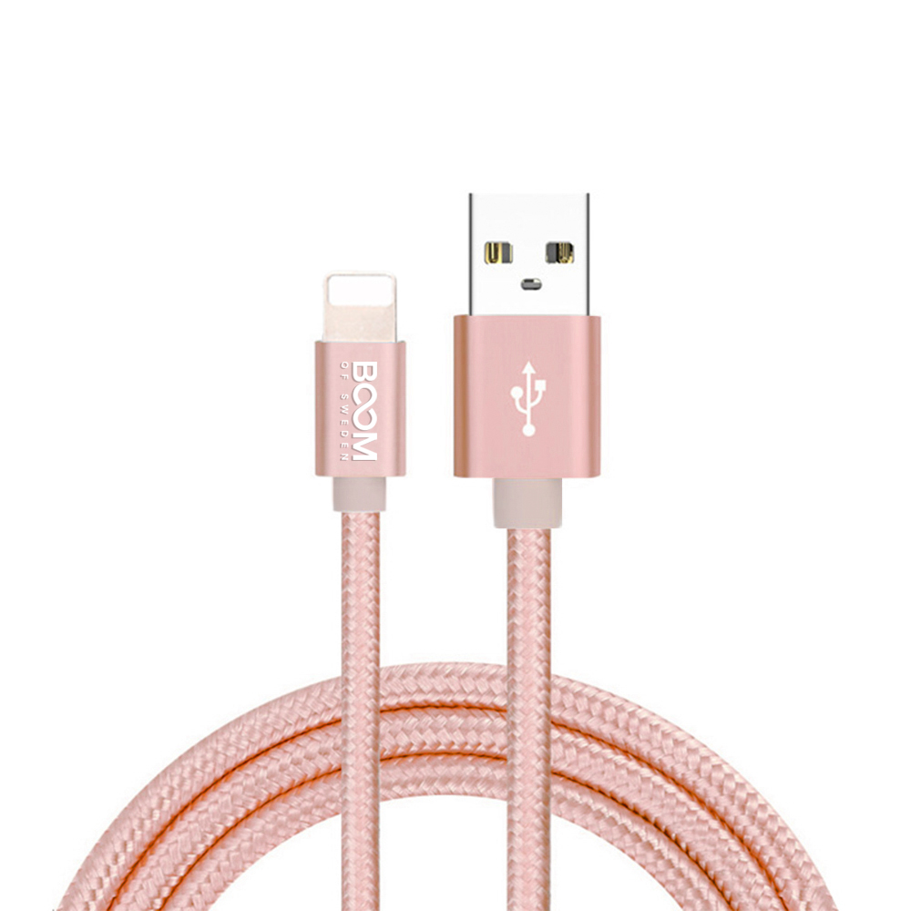 Boom of Sweden
Boom of Sweden - Nylon USB till Lightning Kabel, 2.1A, 2M - Rose Gold
