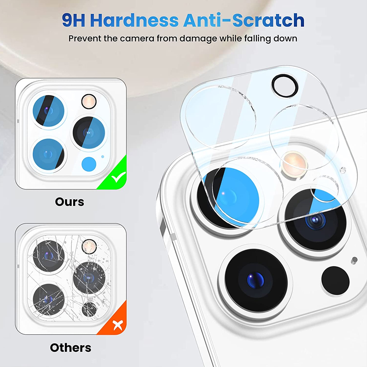A-One Brand - iPhone 13 Pro Max [4-PACK] 2 X Linsskydd Glas + 2 X Hrdat Glas
