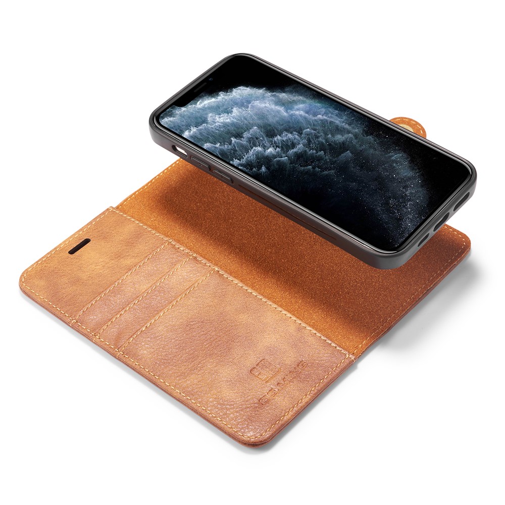 DG.MING - DG.MING Äkta Läder Plånboksfodral iPhone 13 - Brun