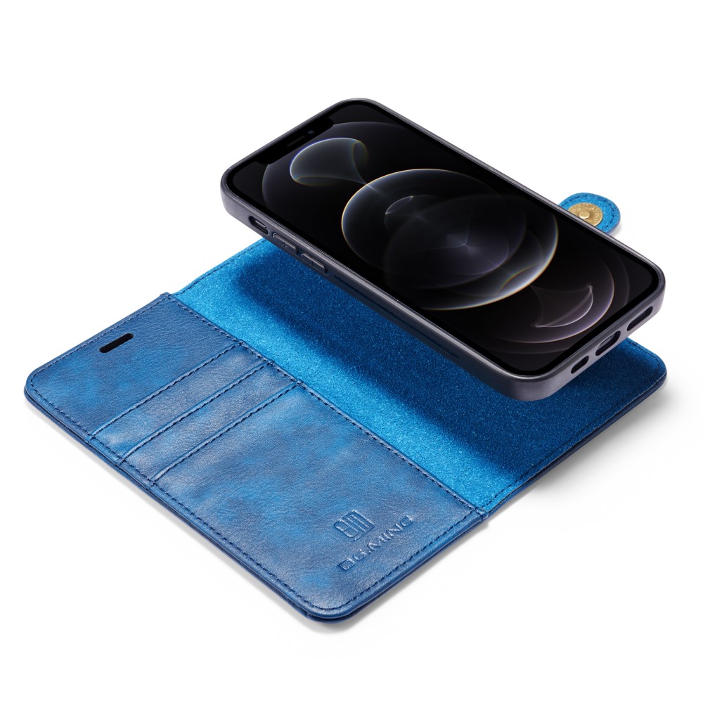 DG.MING DG.MING Äkta Läder Plånboksfodral iPhone 13 - Blå 