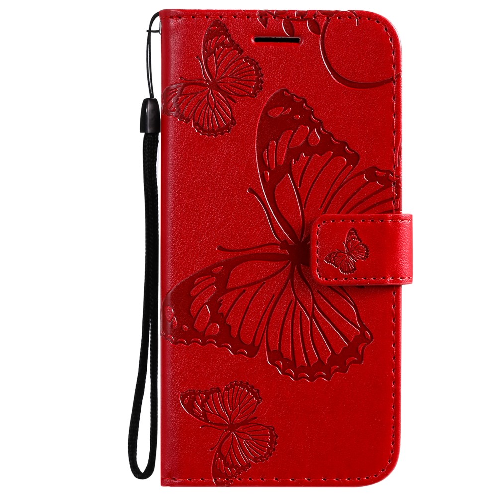 OEM - Fjärilar Plånboksfodral iPhone 13 - Röd