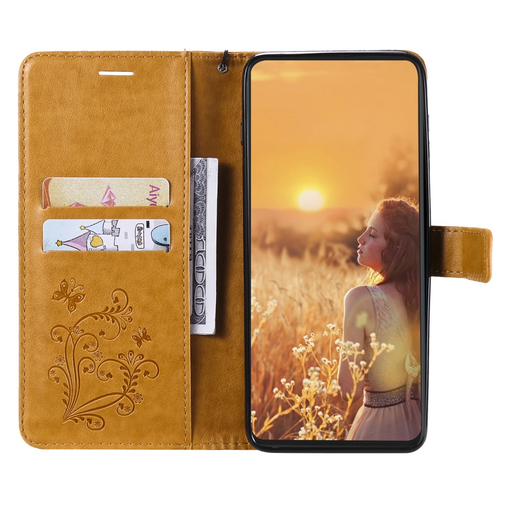 OEM - Fjärilar Plånboksfodral iPhone 13 - Gul