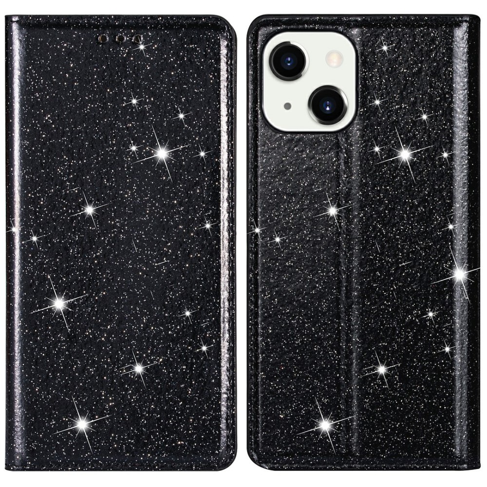 OEM - Glittrande Plånboksfodral iPhone 13 - Svart