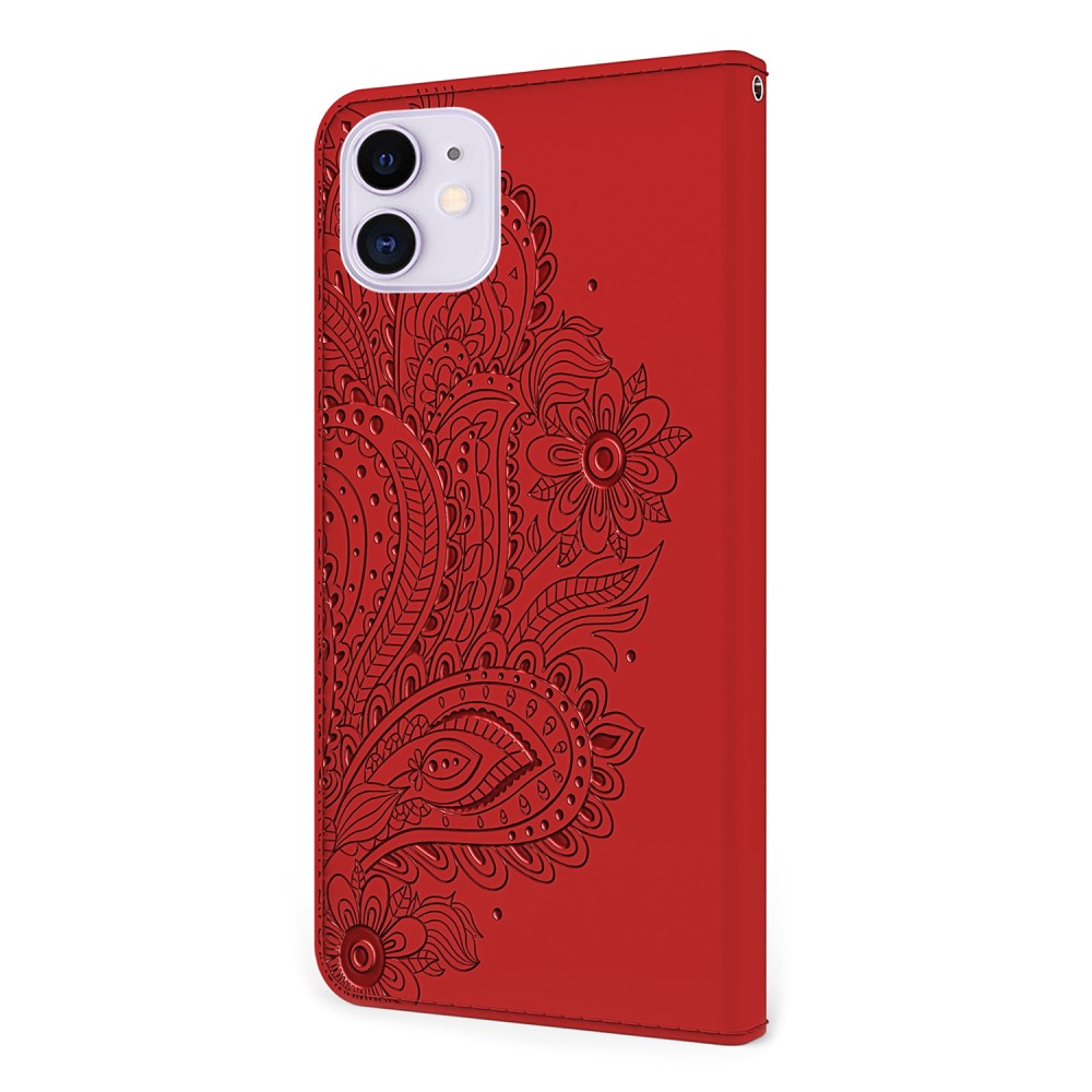 A-One Brand Blommor Plånboksfodral iPhone 13 - Röd 