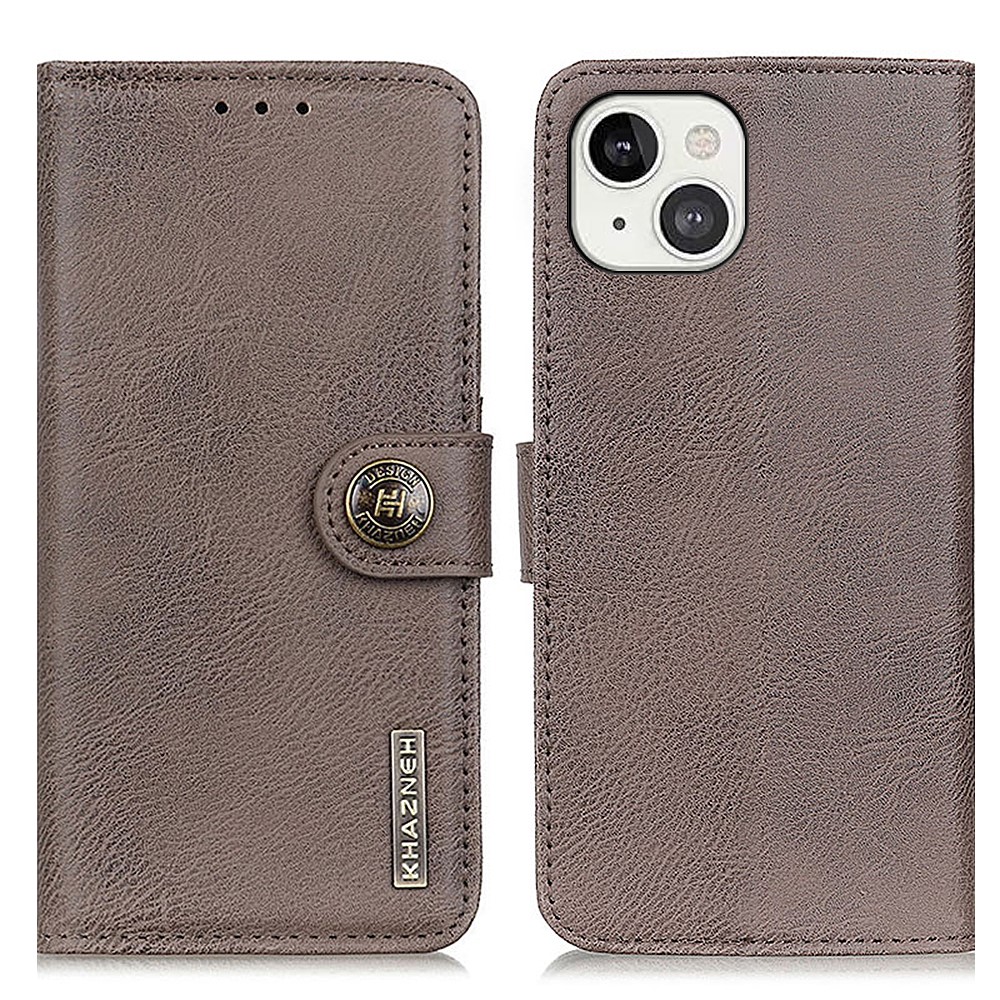 KHAZNEH - KHAZNEH Plånboksfodral iPhone 13 - Grå