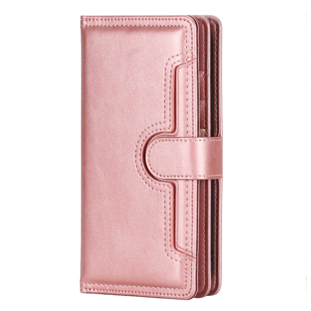 OEM - Äkta Läder Plånboksfodral iPhone 13 Multiple Card Slots - Rose Gold