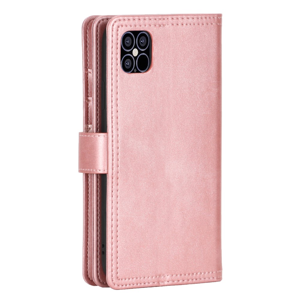 OEM - Äkta Läder Plånboksfodral iPhone 13 Multiple Card Slots - Rose Gold