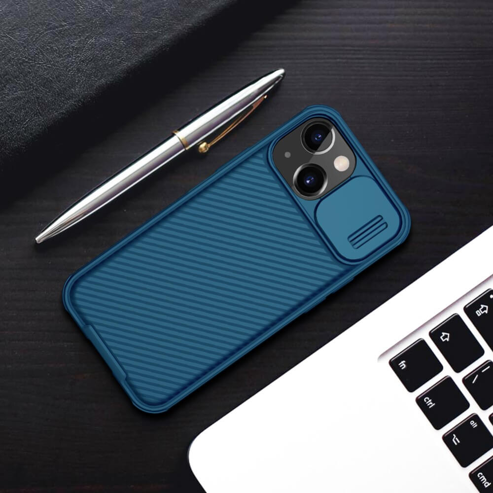 Nillkin - Nillkin CamShield Silikon Skal till iPhone 13 Mini - Blå