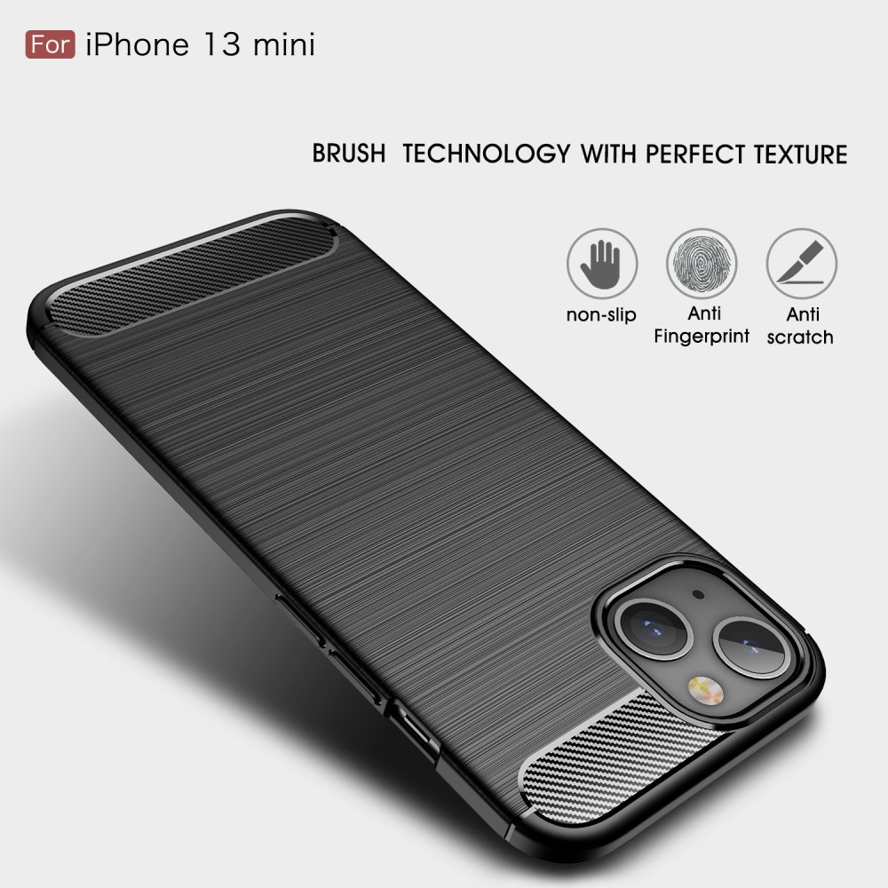A-One Brand Carbon Fiber Texture Skal iPhone 13 Mini - Svart 