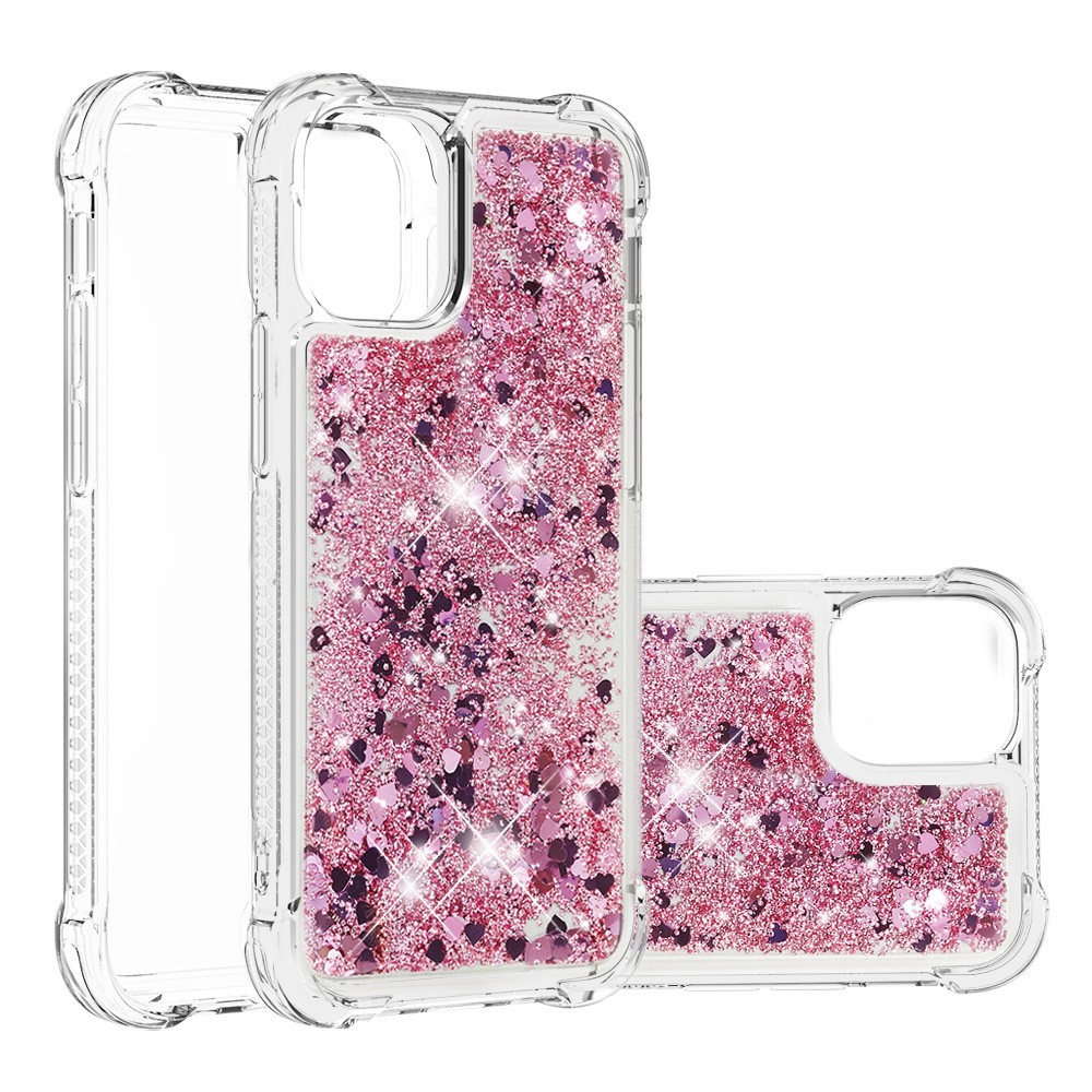 OEM - Drop-Proof Glitter Sequins Skal till iPhone 13 Mini - Rose Gold