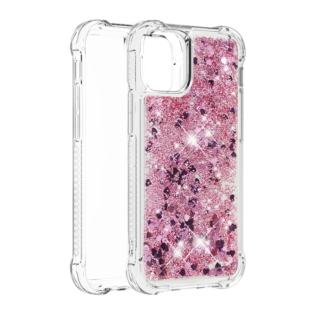OEM - Drop-Proof Glitter Sequins Skal till iPhone 13 Mini - Rose Gold