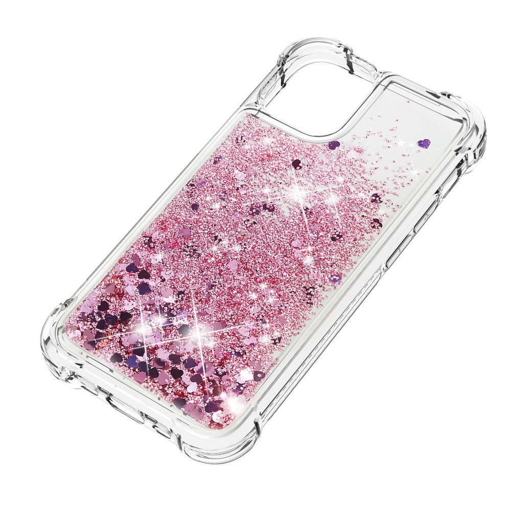 OEM Drop-Proof Glitter Sequins Skal till iPhone 13 Mini - Rose Gold 