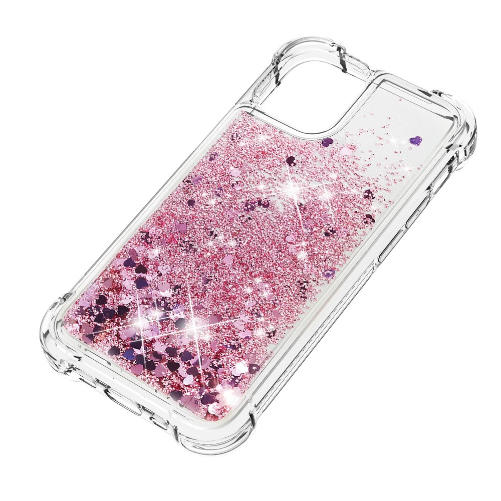 OEM - Drop-Proof Glitter Sequins Skal till iPhone 13 Mini - Rose Gold