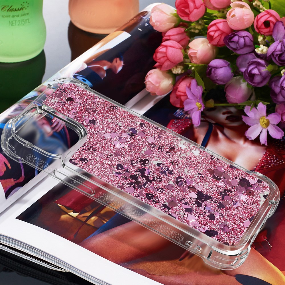 OEM - Drop-Proof Glitter Sequins Skal till iPhone 13 Mini - Rose Gold