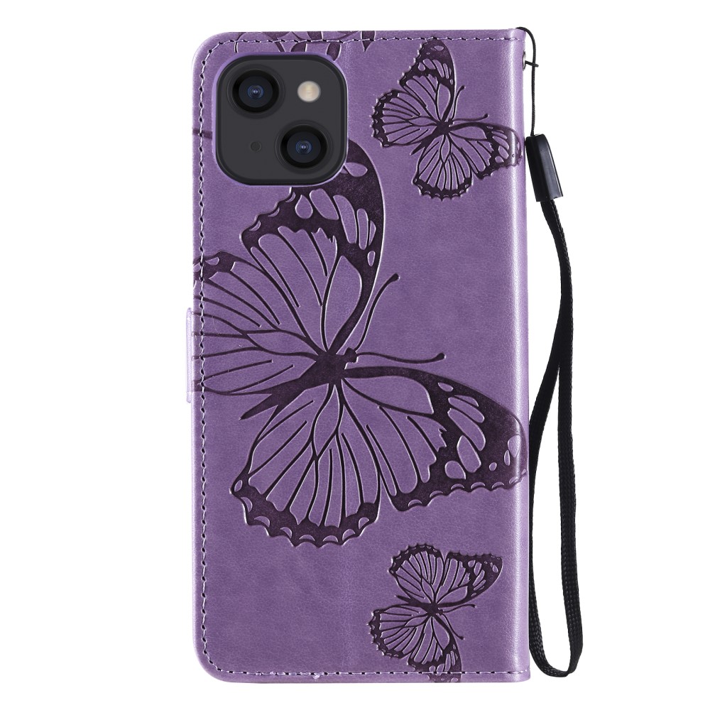 OEM - Fjärilar Plånboksfodral iPhone 13 Mini - Lila