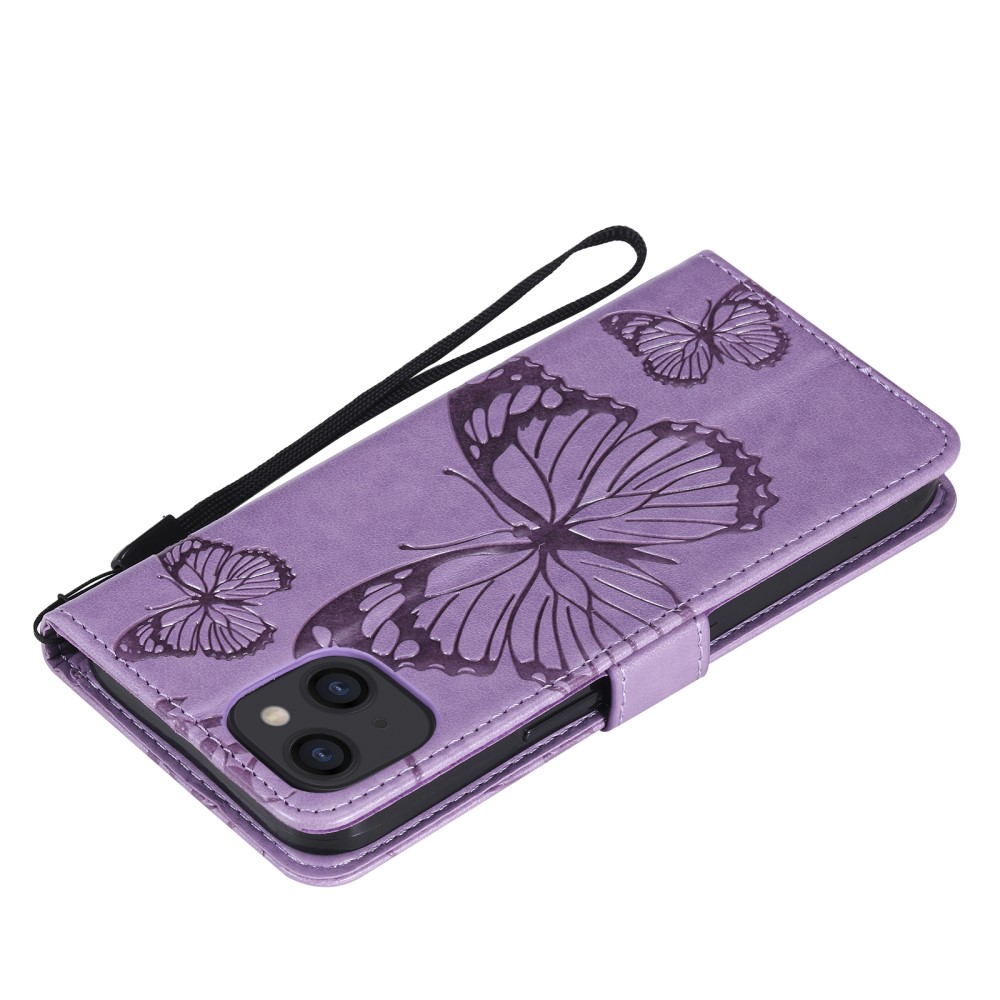 OEM - Fjärilar Plånboksfodral iPhone 13 Mini - Lila