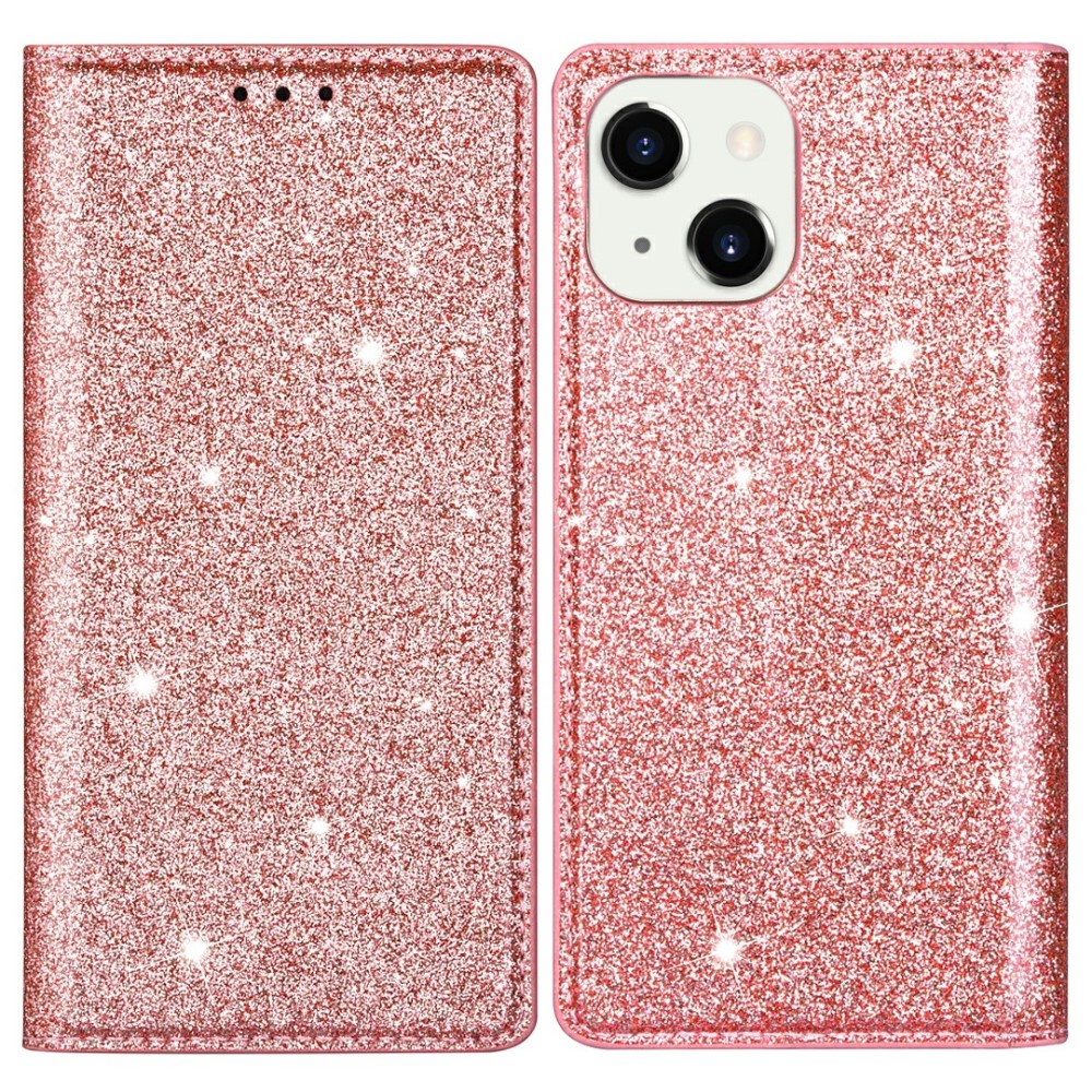 OEM - Glittrande Plånboksfodral iPhone 13 Mini - Rose Gold