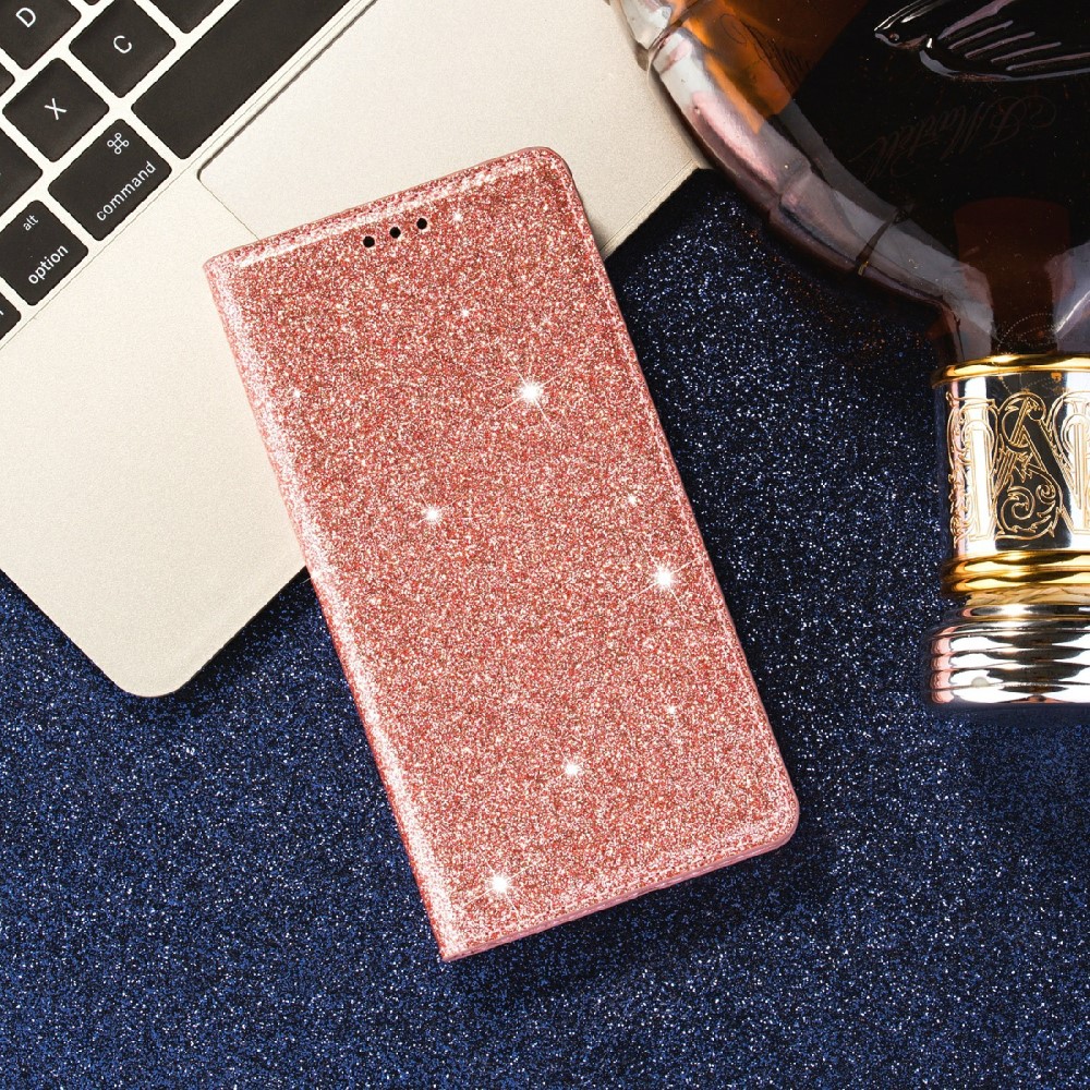 OEM - Glittrande Plånboksfodral iPhone 13 Mini - Rose Gold