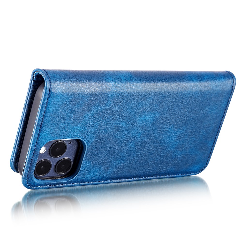 DG.MING - DG.MING Äkta Läder Plånboksfodral iPhone 13 Pro - Blå