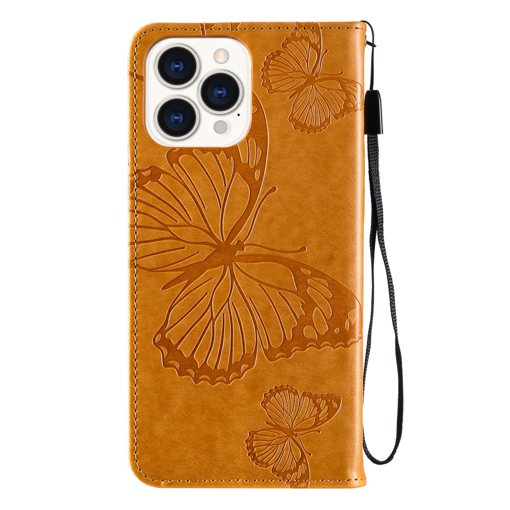 OEM - Fjärilar Plånboksfodral iPhone 13 Pro - Gul