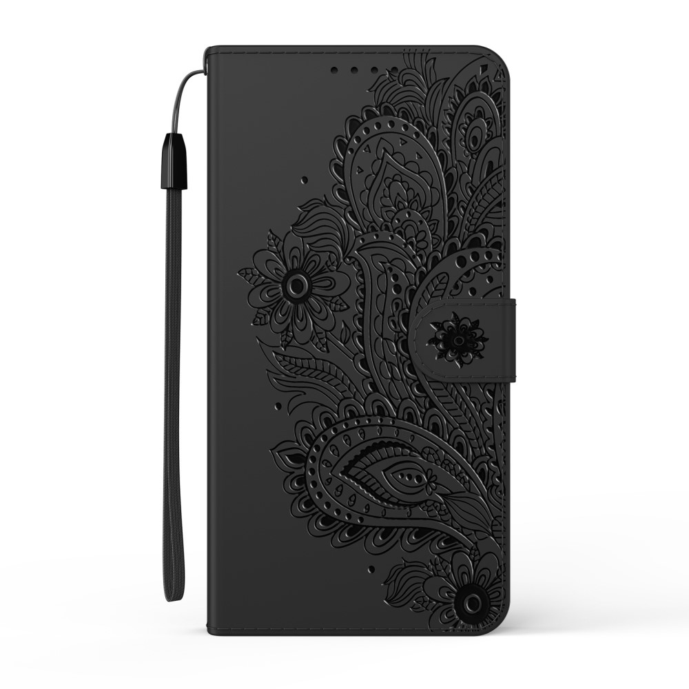 A-One Brand - Blommor Plånboksfodral iPhone 13 Pro - Svart