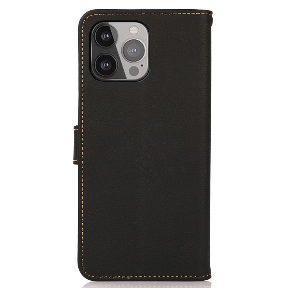 KHAZNEH - Khazneh Äkta Läder Fodral till iPhone 13 Pro - Svart