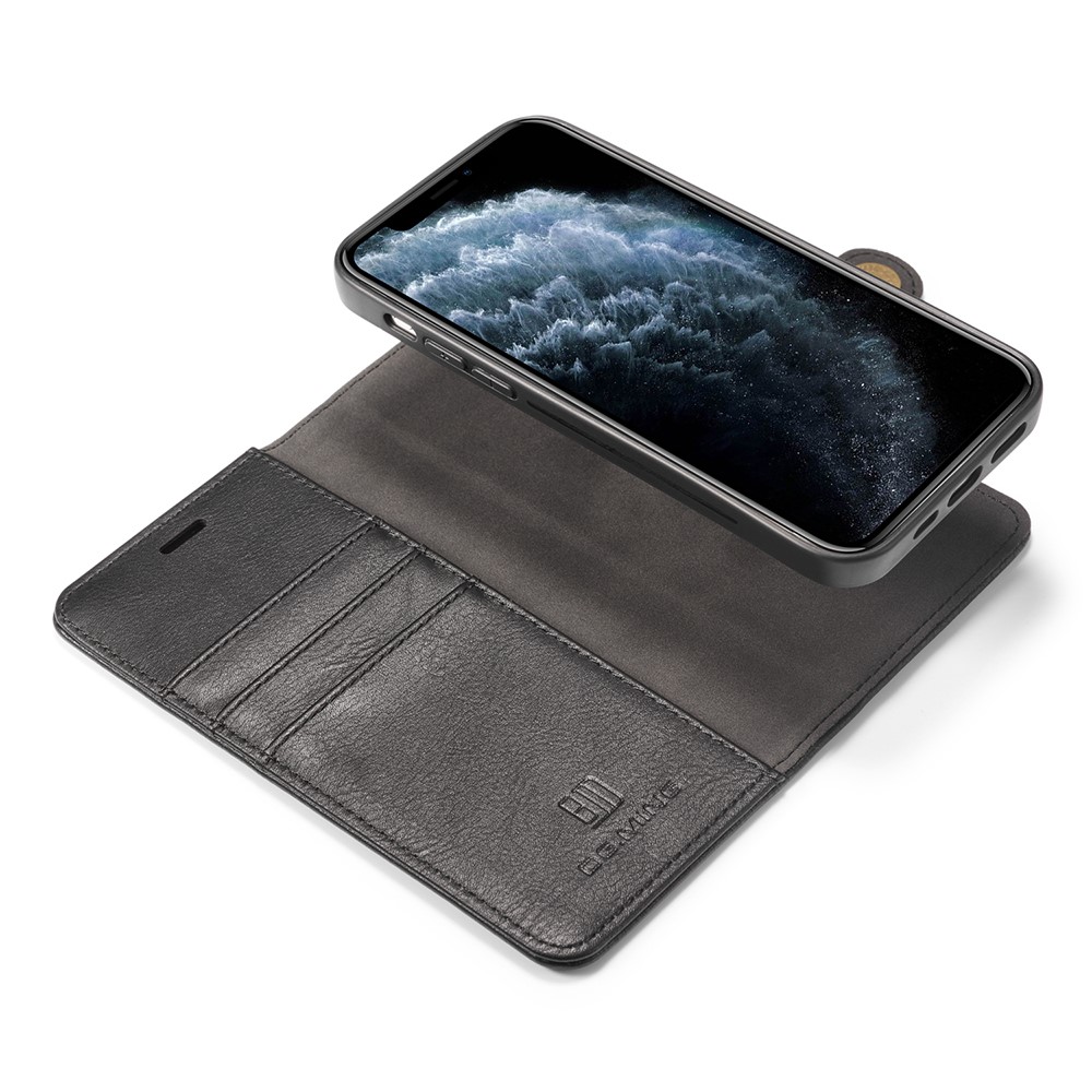 DG.MING - DG.MING Äkta Läder Plånboksfodral iPhone 13 Pro Max - Grå