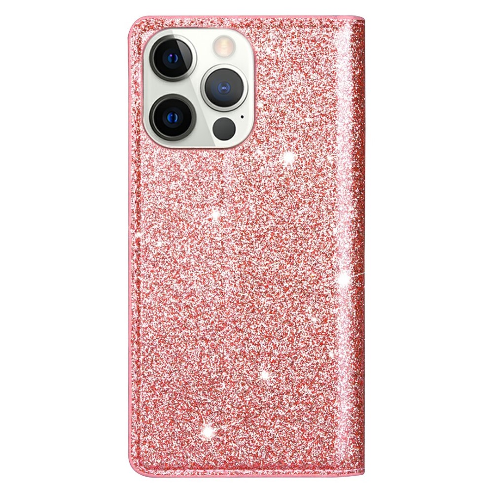 OEM - Glittrande Plånboksfodral iPhone 13 Pro Max - Rose Gold