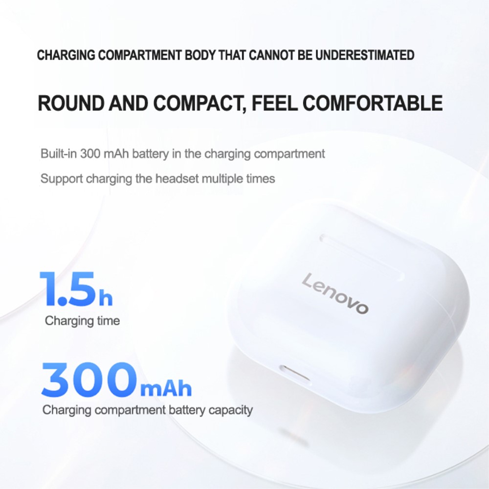 Lenovo - LENOVO LP40 LivePods TWS Bluetooth Trådlösa Hörlurar - Svart