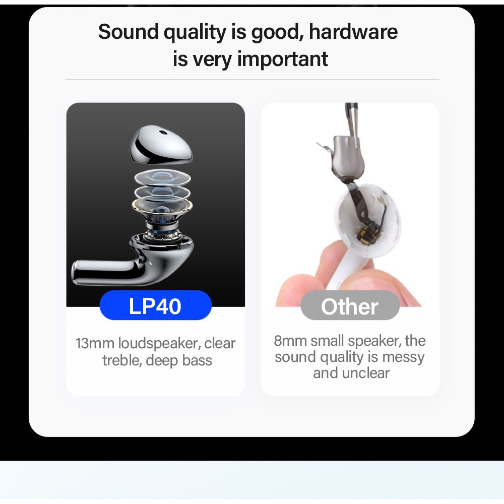 Lenovo - LENOVO LP40 LivePods TWS Bluetooth Trådlösa Hörlurar - Svart