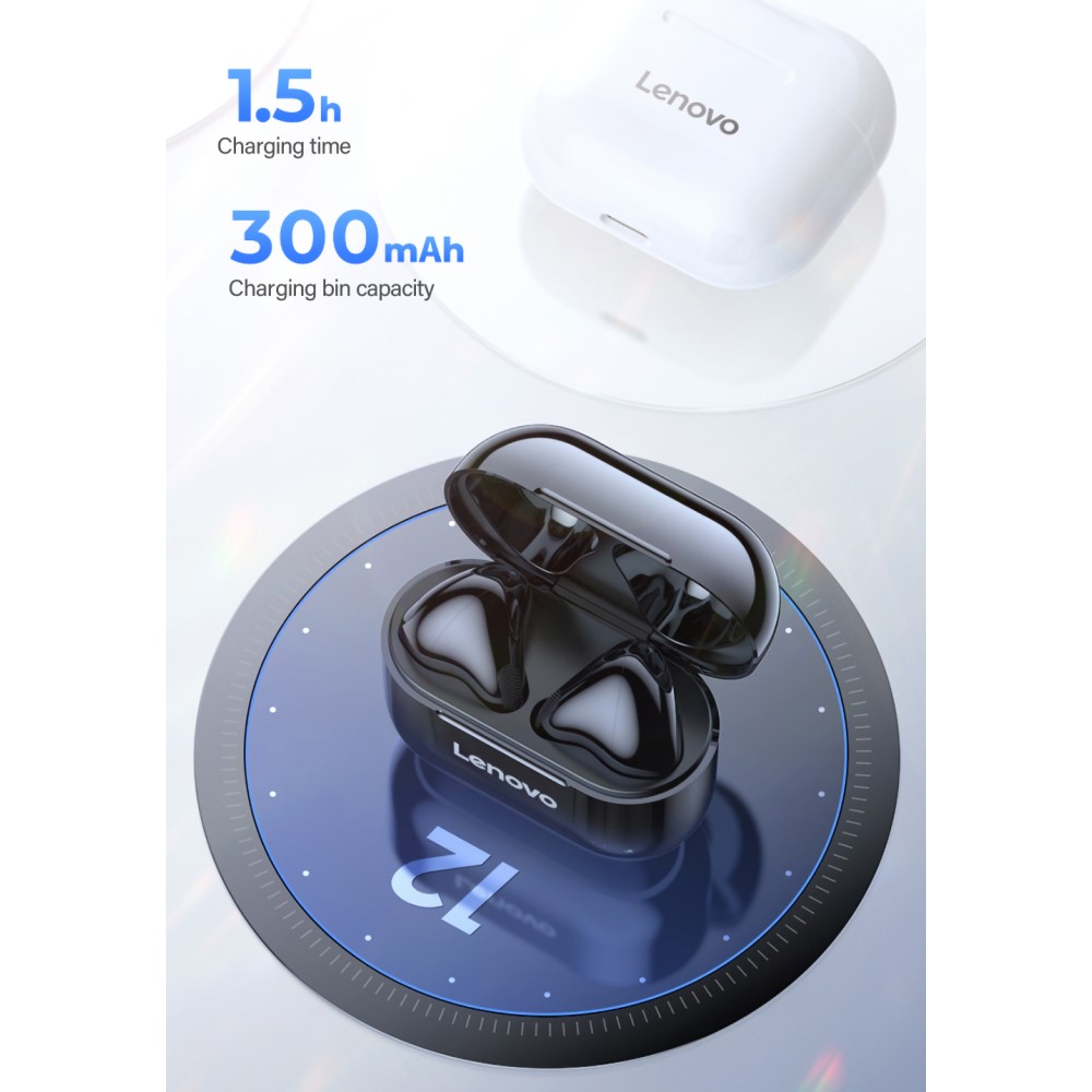 Lenovo - LENOVO LP40 LivePods TWS Bluetooth Trådlösa Hörlurar - Svart