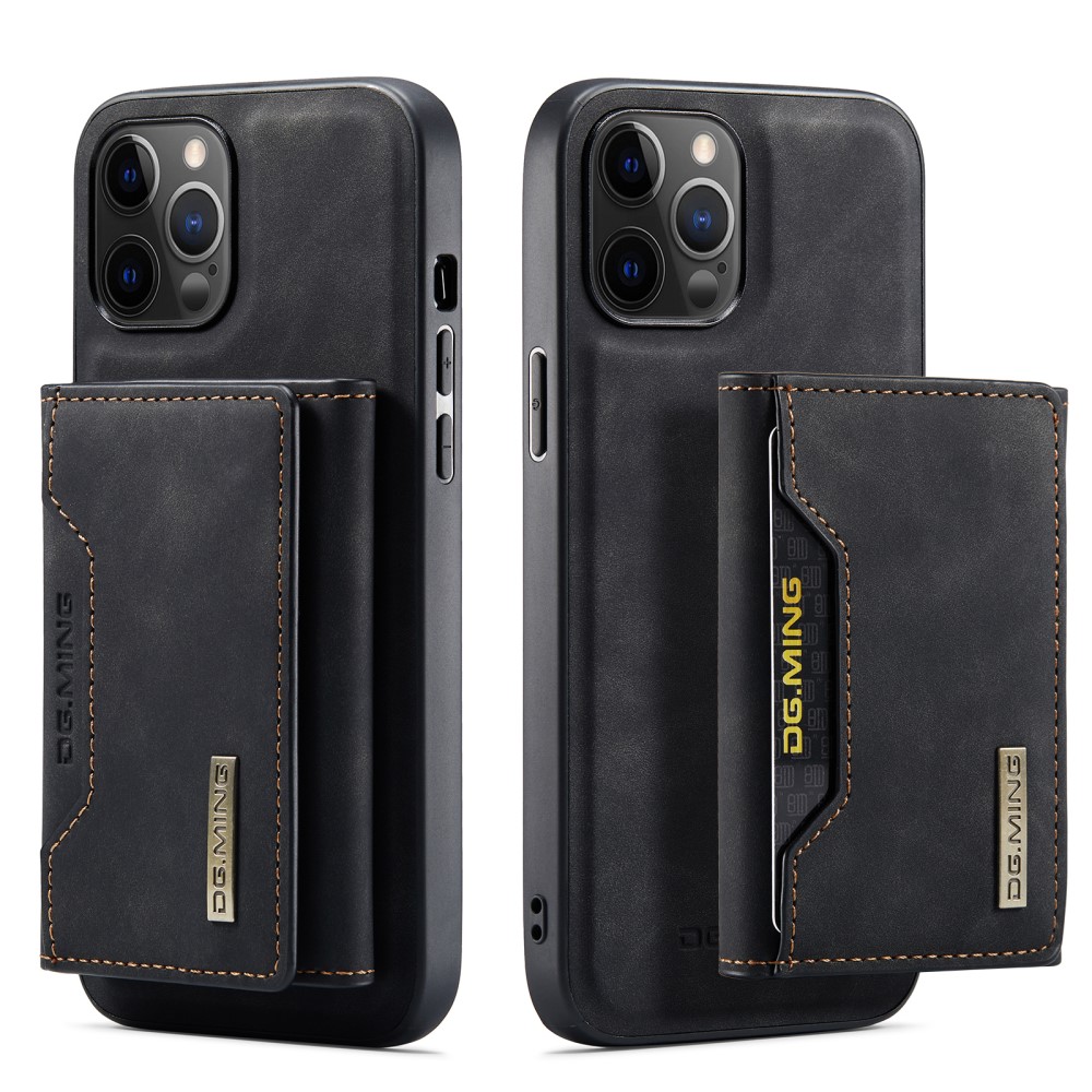 DG.MING - iPhone 11 Skal DG.MING Magnetic Tri-fold Wallet Med Kickstand - Svart