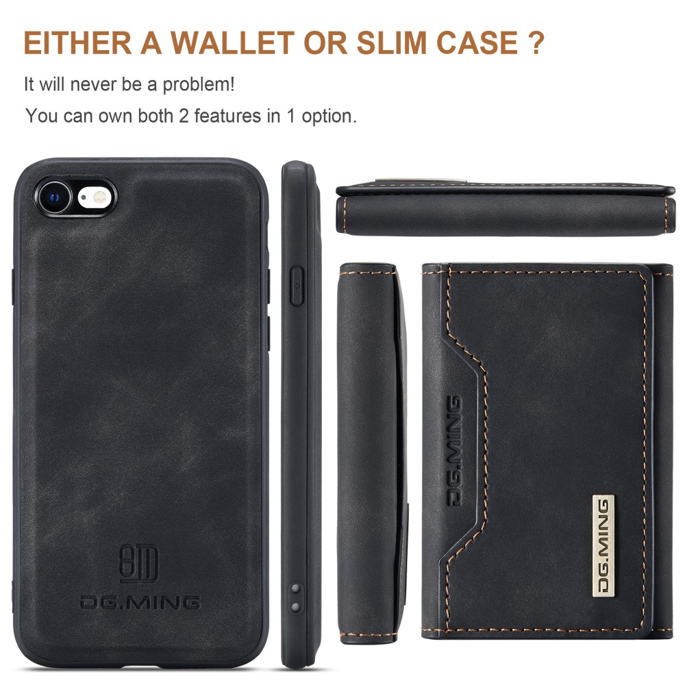 DG.MING
iPhone 7/8/SE 2020 Skal DG.MING Magnetic Tri-fold Wallet Med Kickstand - Svart