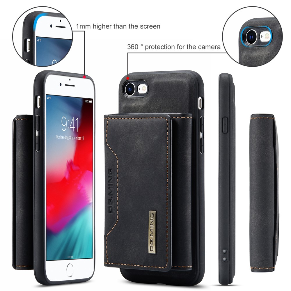 DG.MING
iPhone 7/8/SE 2020 Skal DG.MING Magnetic Tri-fold Wallet Med Kickstand - Svart