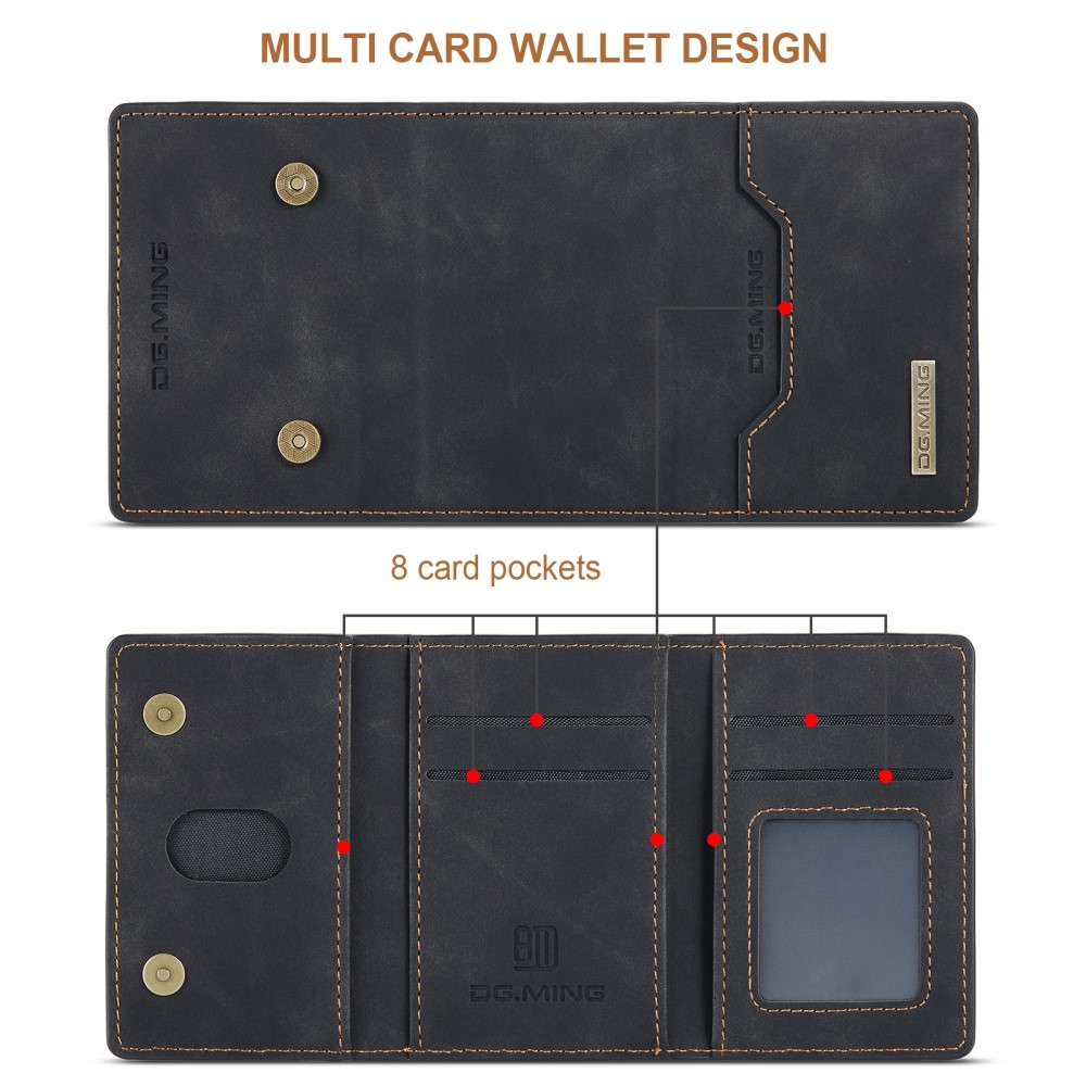 DG.MING
iPhone 7/8/SE 2020 Skal DG.MING Magnetic Tri-fold Wallet Med Kickstand - Svart