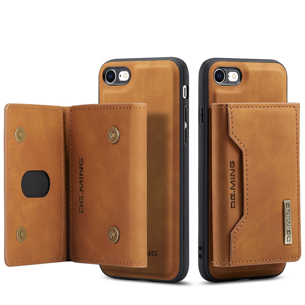 DG.MING
iPhone 7/8/SE 2020 Skal DG.MING Magnetic Tri-fold Wallet Med Kickstand - Brun