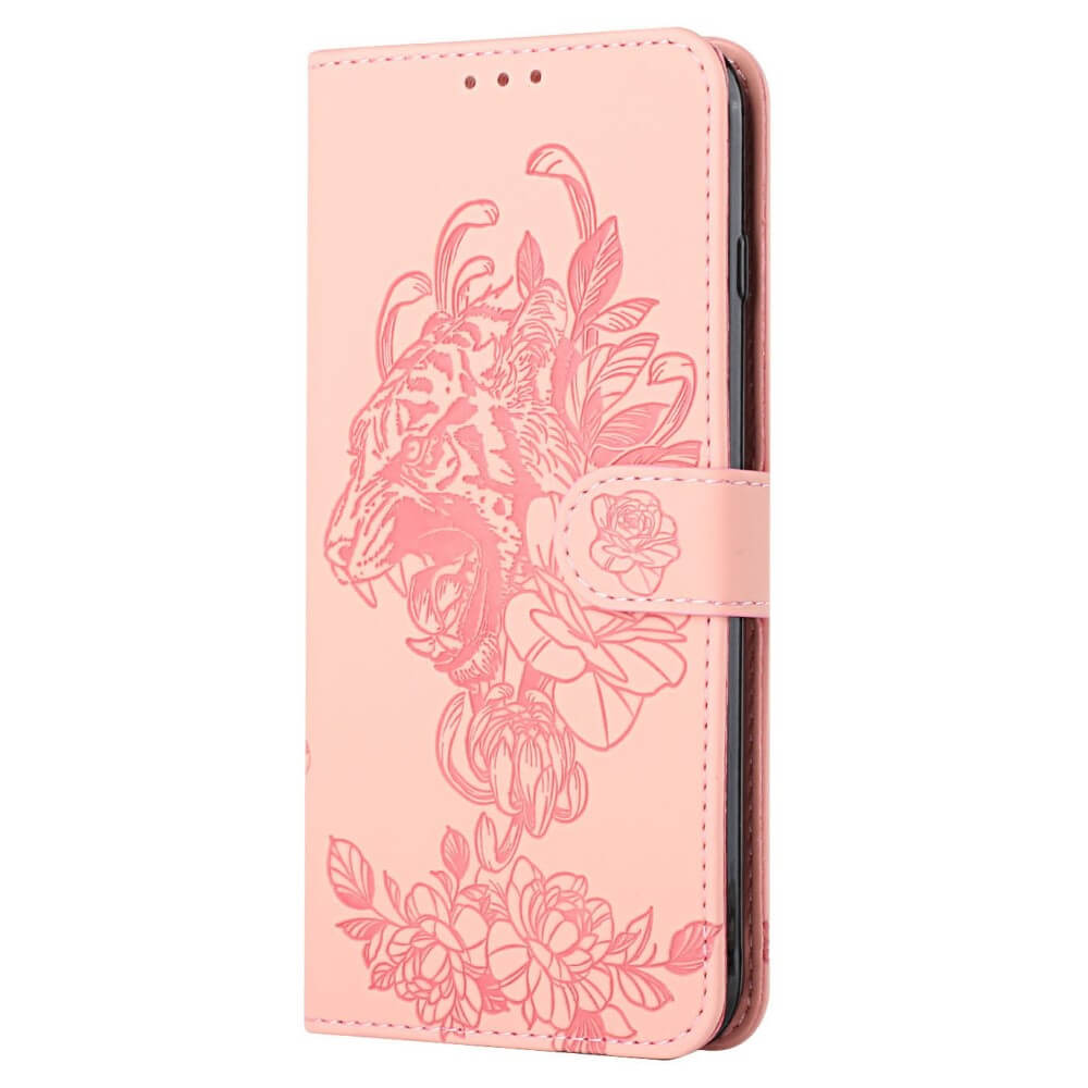 A-One Brand - Tiger Flower Plånboksfodral till Galaxy S21 - Rosa