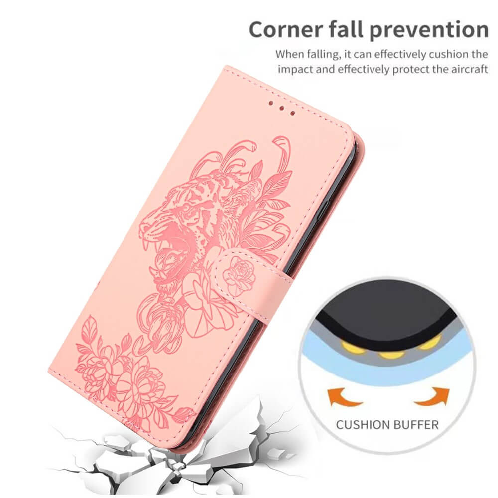 A-One Brand - Tiger Flower Plånboksfodral till Galaxy S21 - Rosa