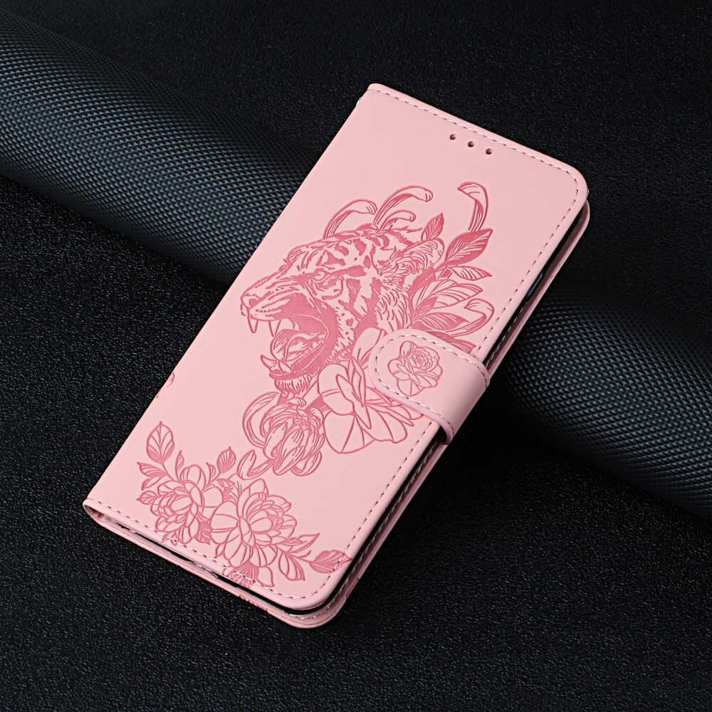 A-One Brand - Tiger Flower Plånboksfodral till Galaxy S21 - Rosa
