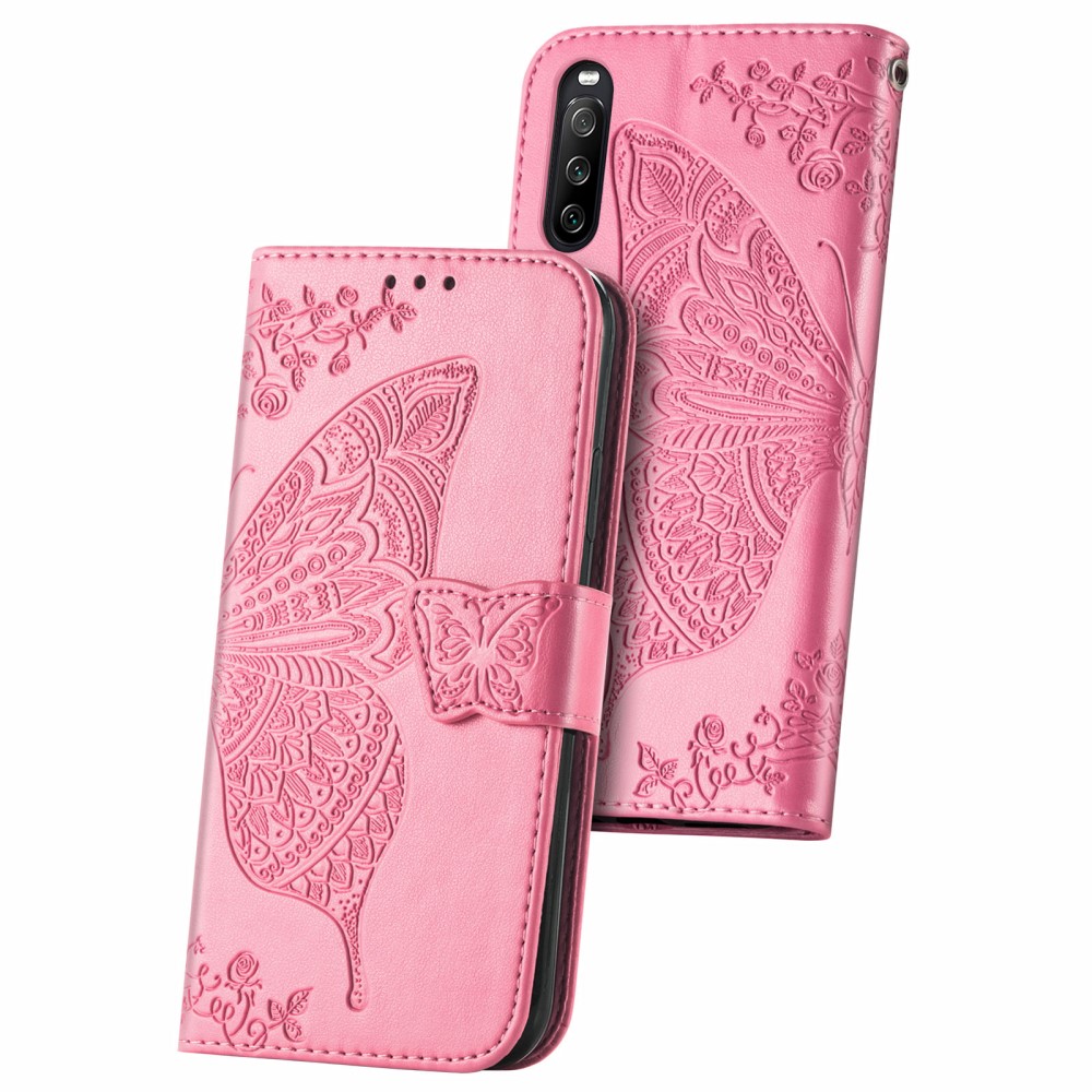 A-One Brand - Butterfly Plånboksfodral till Sony Xperia 10 III - Rosa