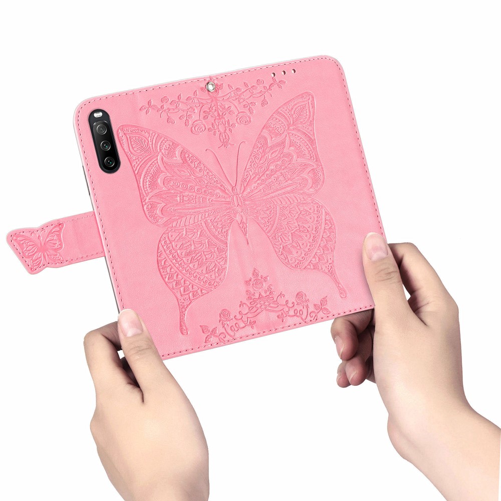 A-One Brand - Butterfly Plånboksfodral till Sony Xperia 10 III - Rosa