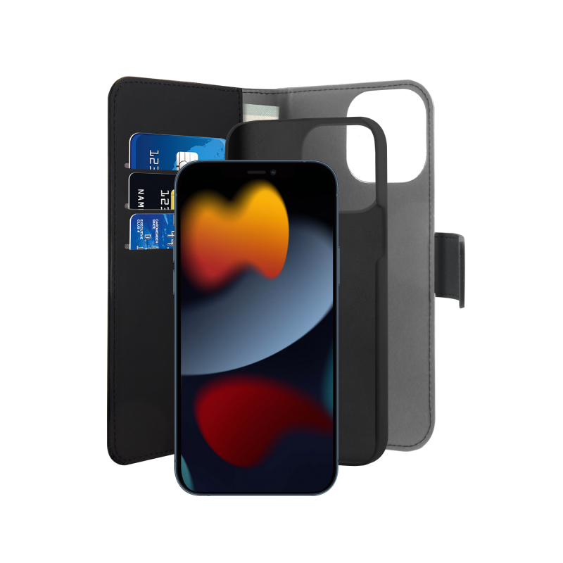 Puro - Puro EcoLeather Avtagbart Plånboksfodral iPhone 13 Pro Max - Svart