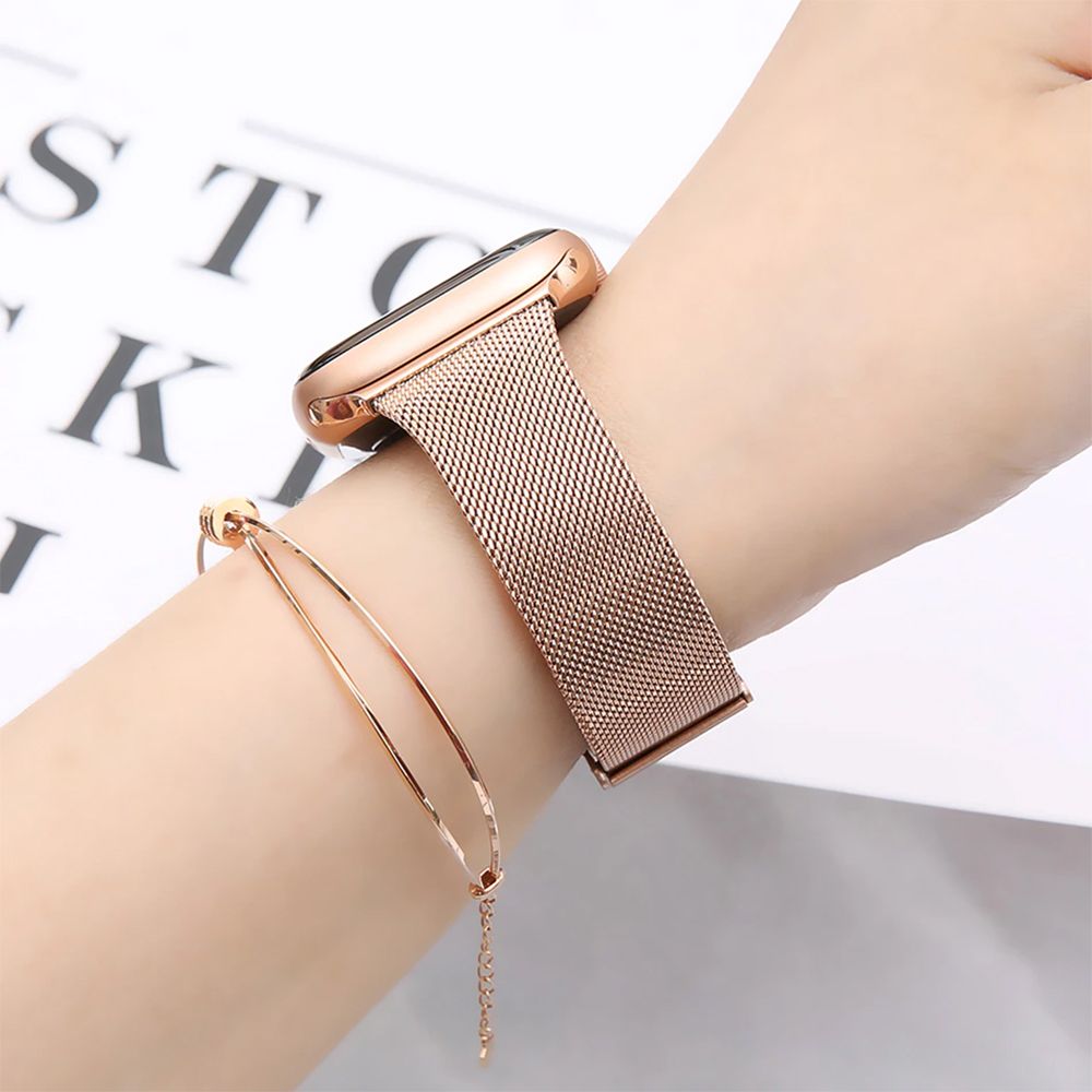 Tech-Protect - Tech-Protect Milanese Band Apple Watch 4/5/6/7/8/Se (38/40/41 mm) Blush Guld