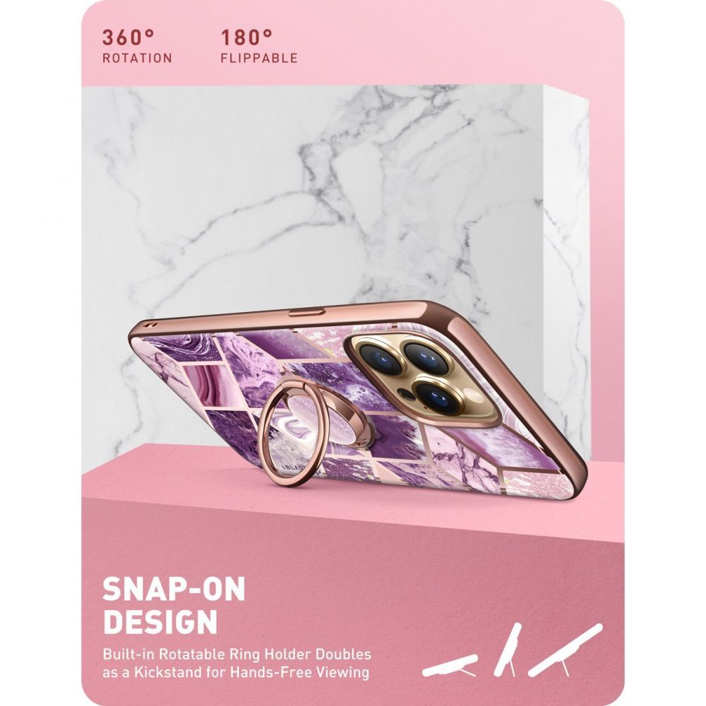 SupCase - Supcase IBLSN Cosmo Snap iPhone 13 Pro Skal - Marble Lila
